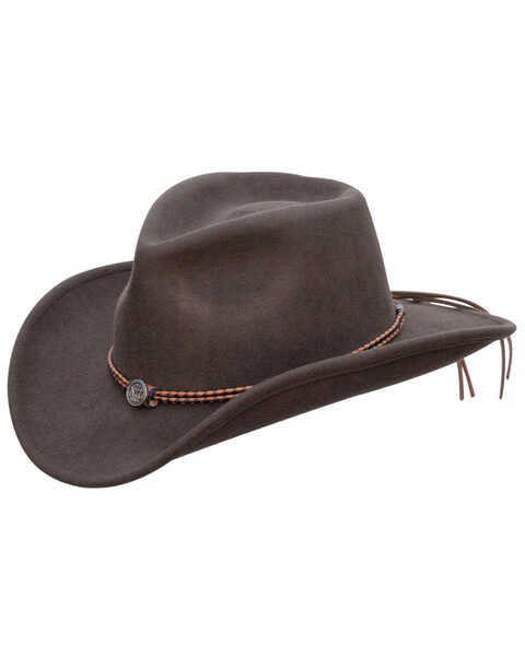 Jack Daniel's Men's Crushable Felt Cowboy Hat, Brown, hi-res