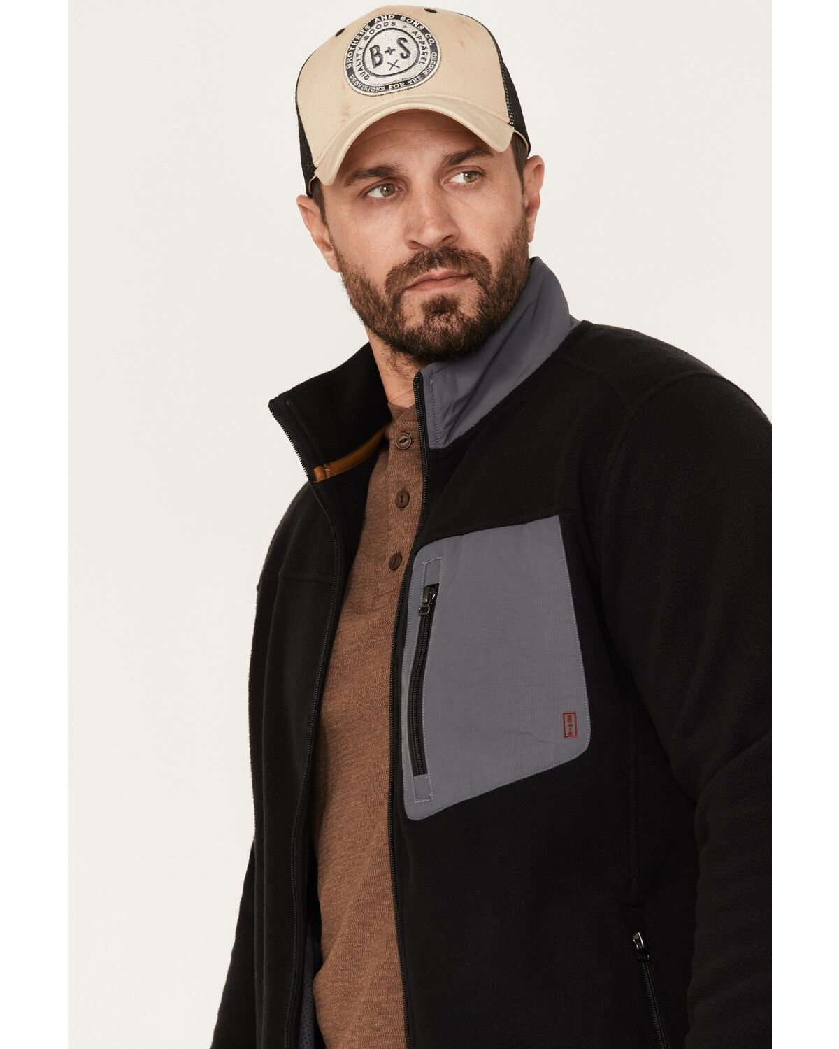 Image #2 - Brothers and Sons Men's Polar Fleece Zip Jacket, Black, hi-res