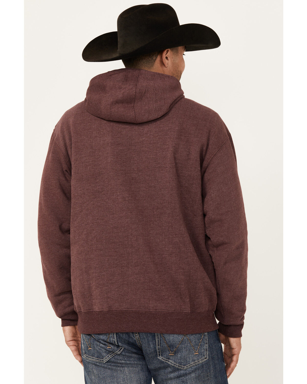 Image #4 - Ariat Men's Logo Sleeve Hooded Sweatshirt, Maroon, hi-res
