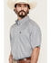 Image #2 - Cinch Men's Boot Barn Exclusive Striped Short Sleeve Button-Down Western Shirt, Blue, hi-res