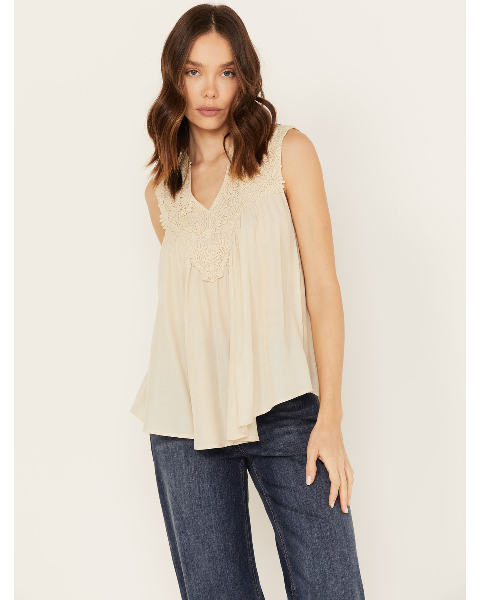 Molly Bracken Women s Crochet Sleeveless Peasant Top Country