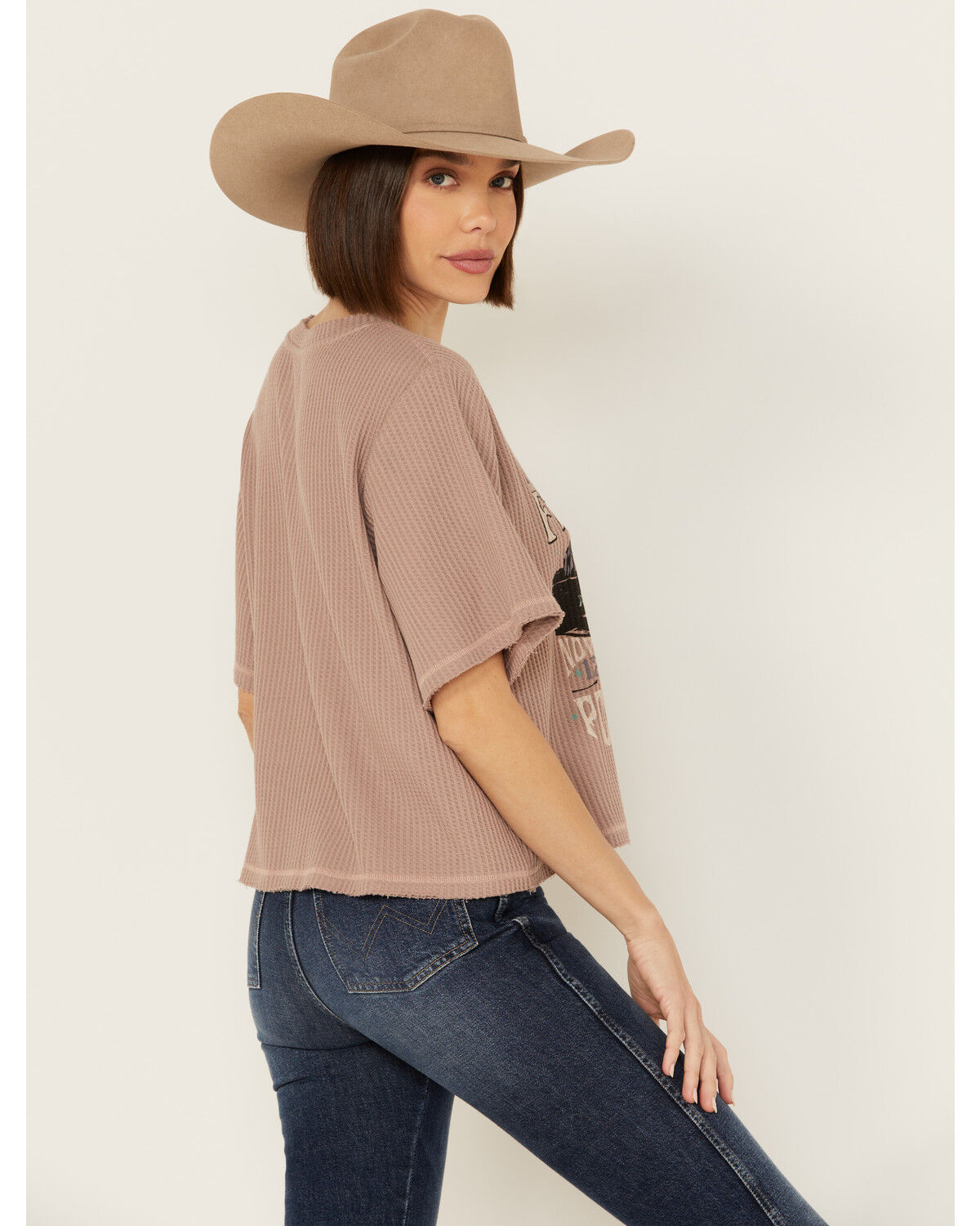 Image #4 - Cleo + Wolf Women's Adrian Boxy Cropped Graphic Tee, Bark, hi-res