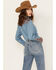 Image #3 - Scully Women's Floral Embroidered Western Shirt, Blue, hi-res