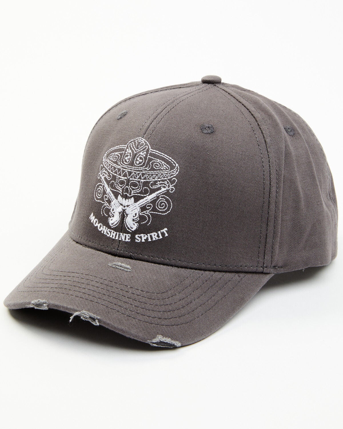 Moonshine Spirit&reg; Men's Candy Skull Ball Cap, Grey, hi-res