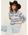 Image #1 - Shyanne Women's Southwestern Print Half Zip Pullover, Medium Blue, hi-res