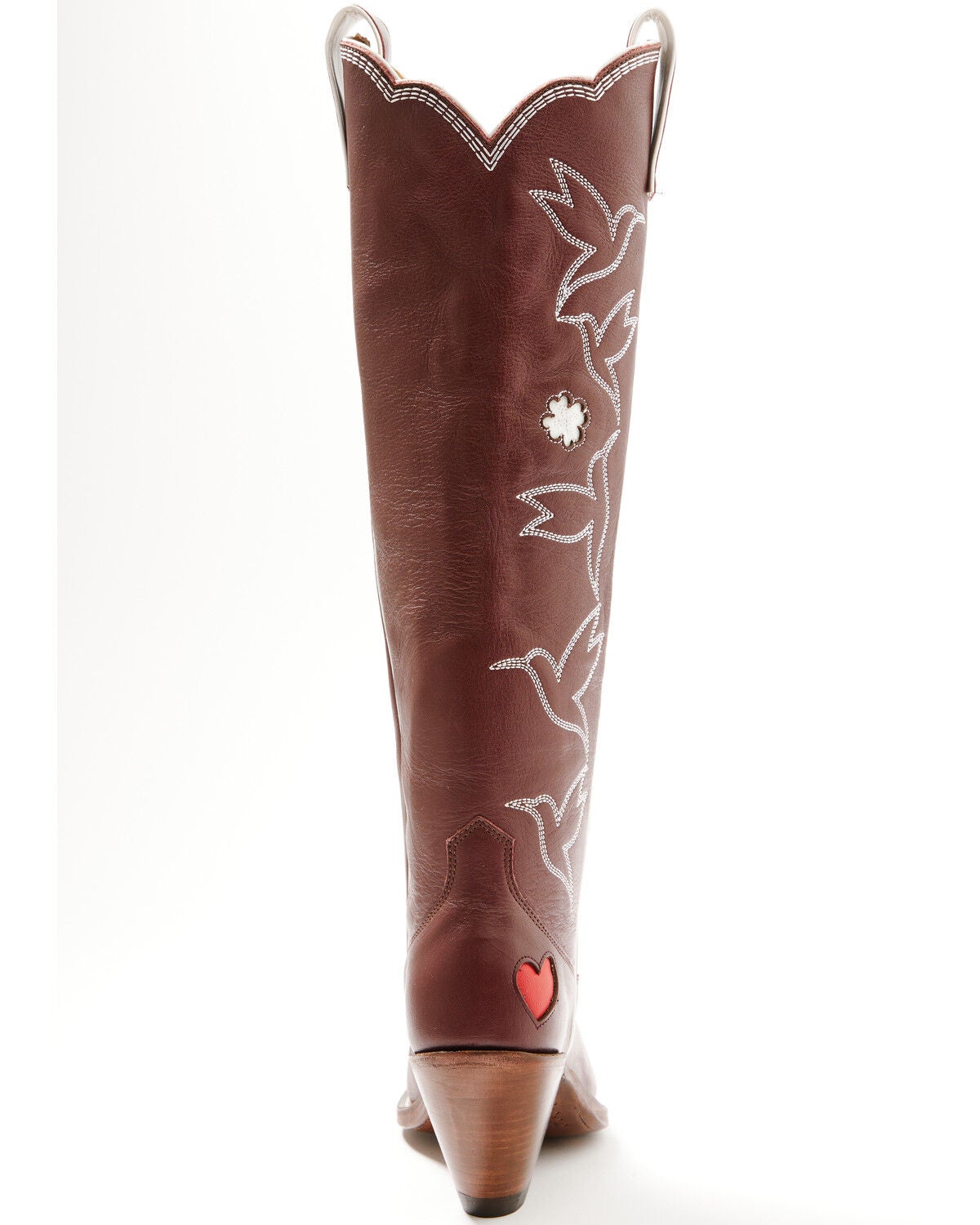 Image #5 - Besita Boots Women's The Honey Bird Embroidered Tall Western Boots - Snip Toe, Wine, hi-res