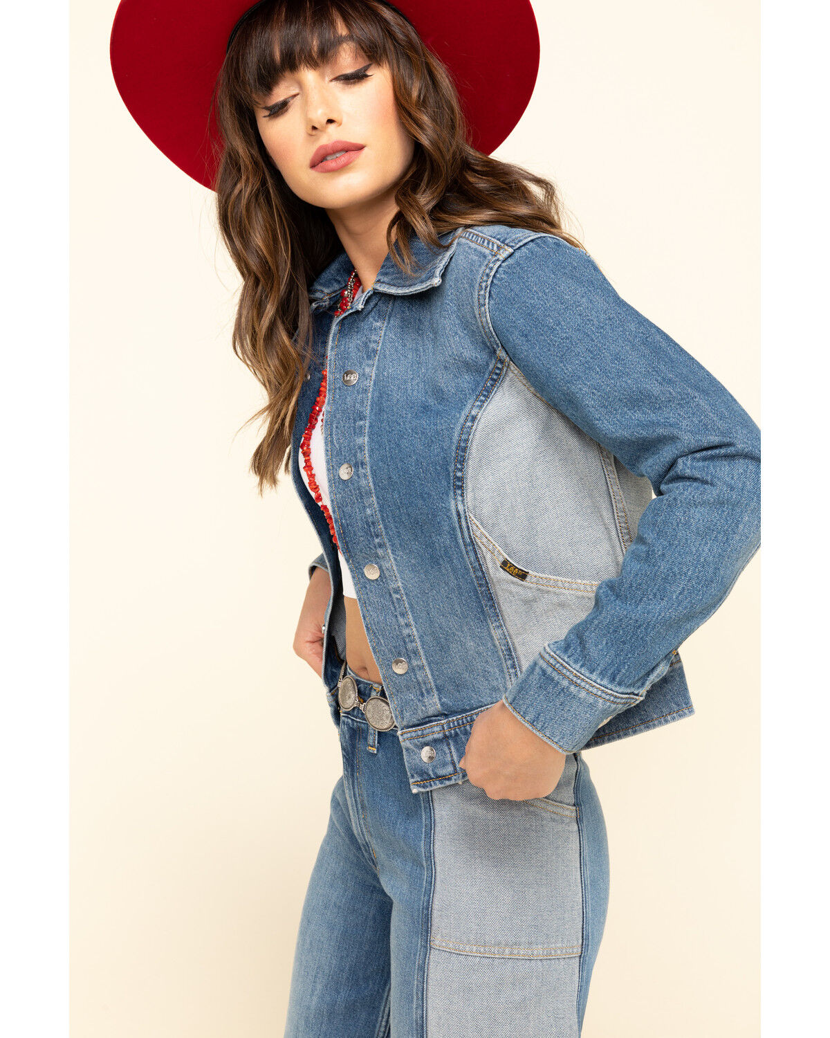 Image #3 - Lee Women's Contrast Denim Seamed Jacket, Blue, hi-res
