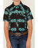 Image #3 - Rock & Roll Denim Boys' Southwestern Print Moisture Wicking Short Sleeve Snap Western Shirt, Teal, hi-res