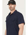 Image #2 - Dickies Men's Solid Short Sleeve Button-Down Performance Work Shirt, Navy, hi-res