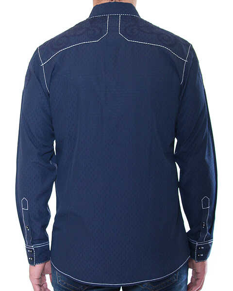 Image #2 - Austin Season Men's Embroidered Long Sleeve Button Down Shirt, Grey, hi-res