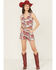 Image #1 - Rock & Roll Denim Women's High Rise Americana Print Stretch Denim Shorts, Red, hi-res