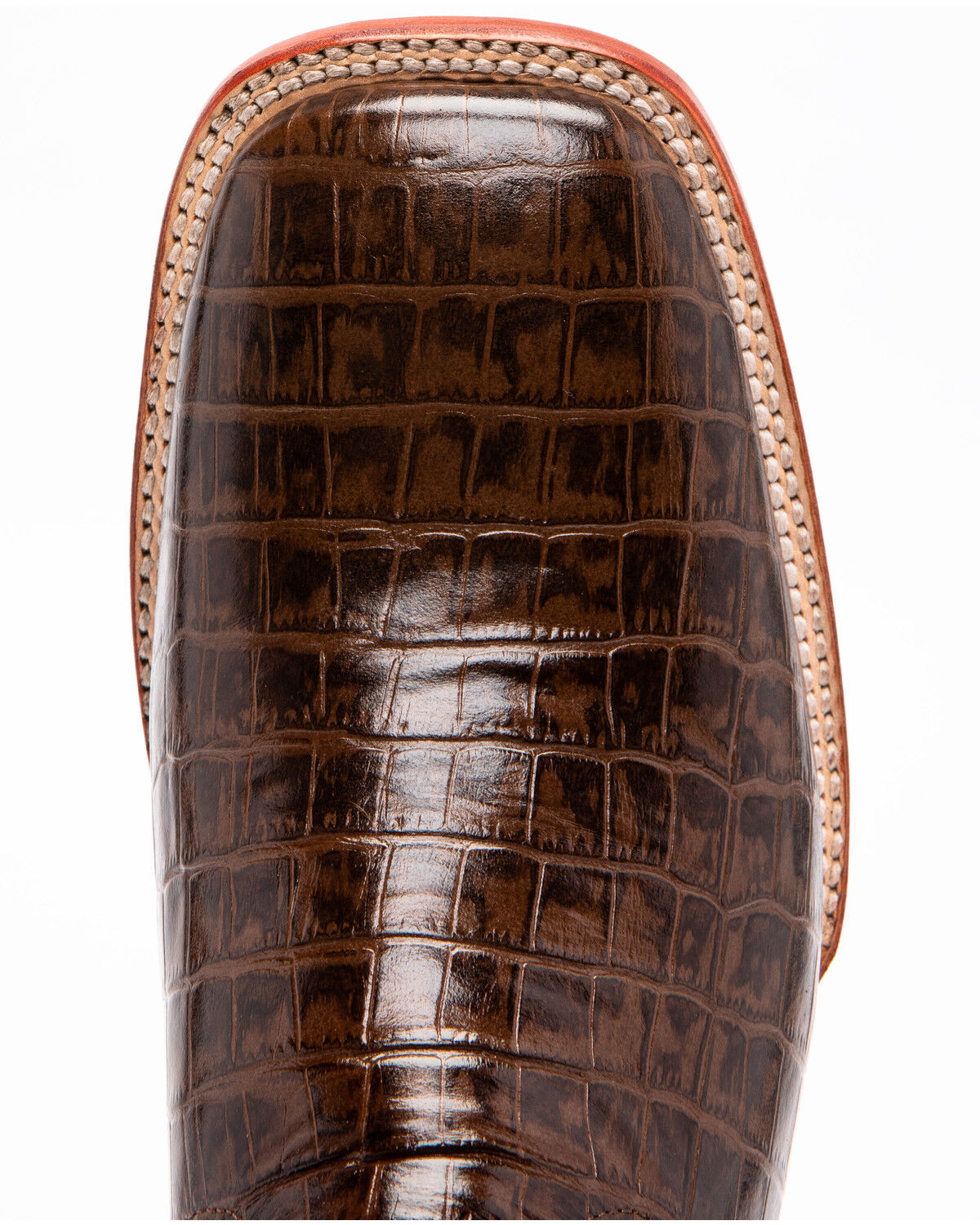Image #6 - Ferrini Men's Chocolate Alligator Belly Print Western Boots - Broad Square Toe, , hi-res