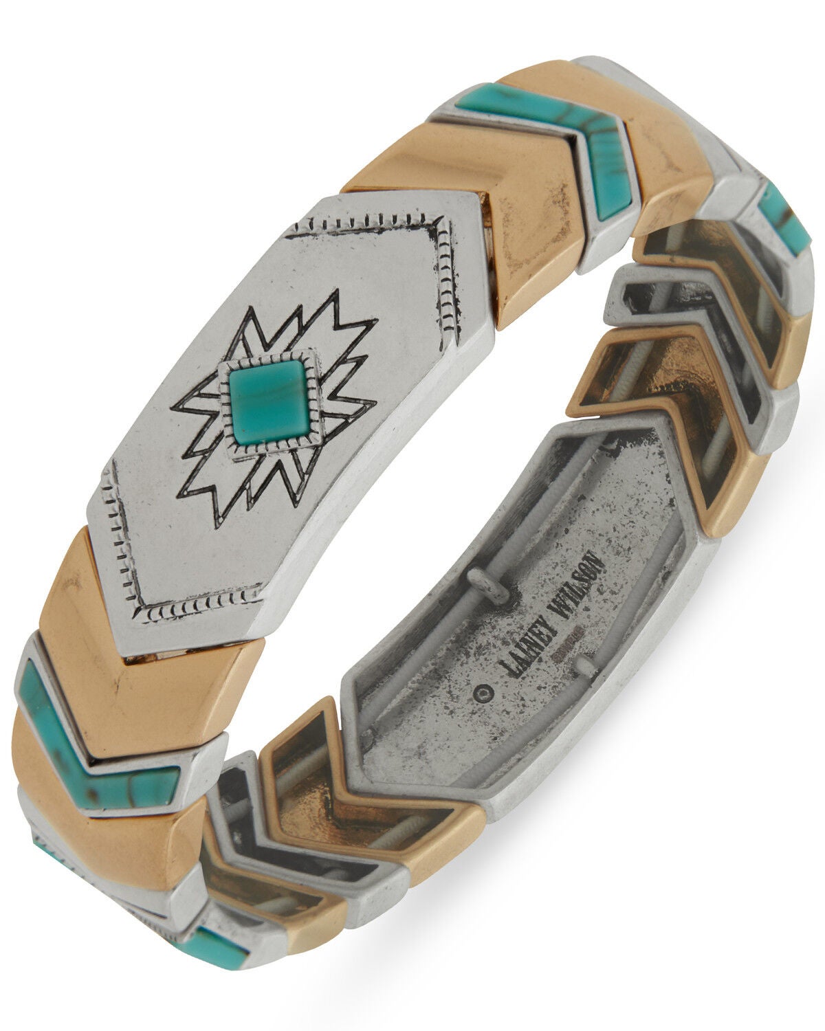 Lainey Wilson Women's Stone Arrow Stretch Bracelet, Gold, hi-res