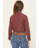 Image #4 - Cruel Girl Girls' Striped Long Sleeve Snap Western Shirt, Burgundy, hi-res