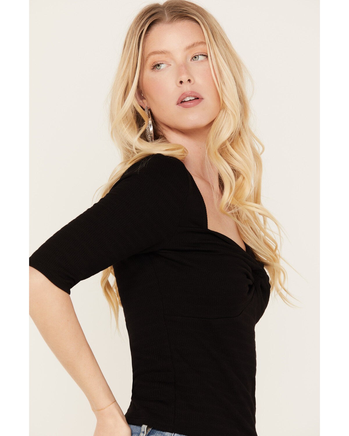 Image #2 - Idyllwind Women's Carson Twist Front Top, Black, hi-res