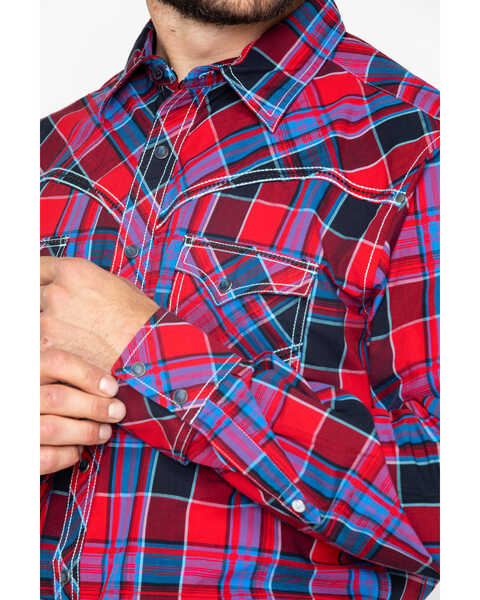 Rock 47 by Wrangler Men's Classic Large Plaid Shirt , Red, hi-res