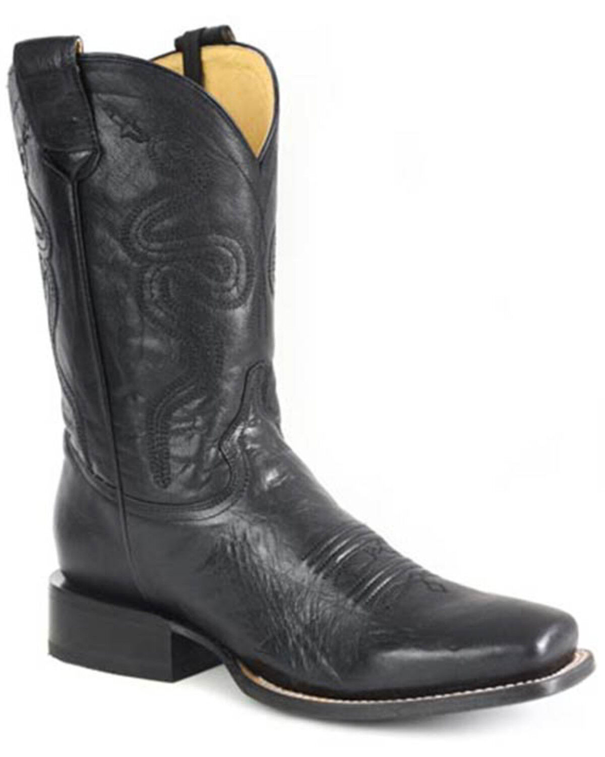 Image #1 - Roper Men's Sharpshooter Western Boots - Square Toe, Black, hi-res