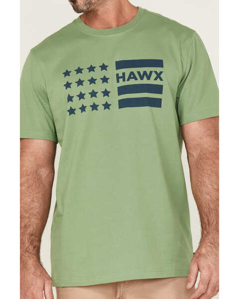 Image #3 - Hawx Men's Loden Logo Flag Graphic Work T-Shirt , Loden, hi-res