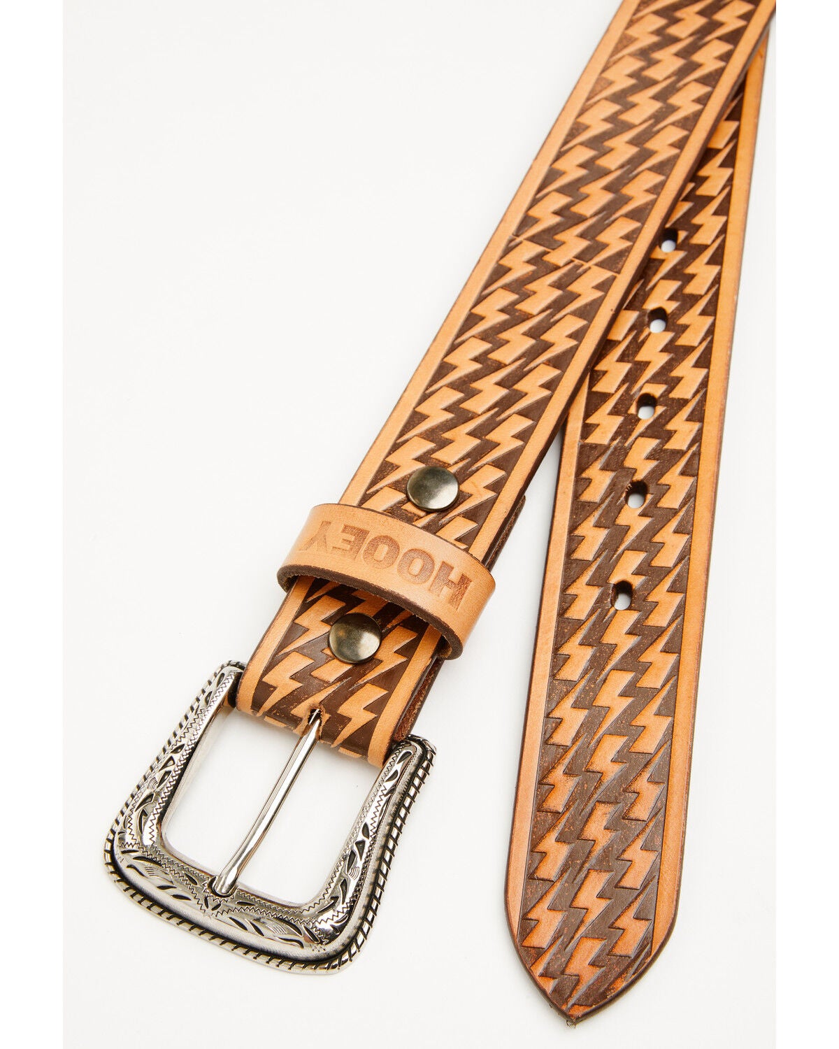 Image #2 - Hooey Men's Zemi Lightning Bolt Belt, Tan, hi-res