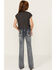 Image #1 - Grace in LA Girls' Medium Wash Horseshoe Embroidered Stretch Bootcut Jeans, Medium Wash, hi-res