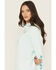 Image #2 - Ariat Women's Boot Barn Exclusive Logo Hoodie, Teal, hi-res