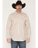 Image #1 - Moonshine Spirit&reg; Men's Ridge Dobby Stripe Print Long Sleeve Snap Western Shirt, Ivory, hi-res