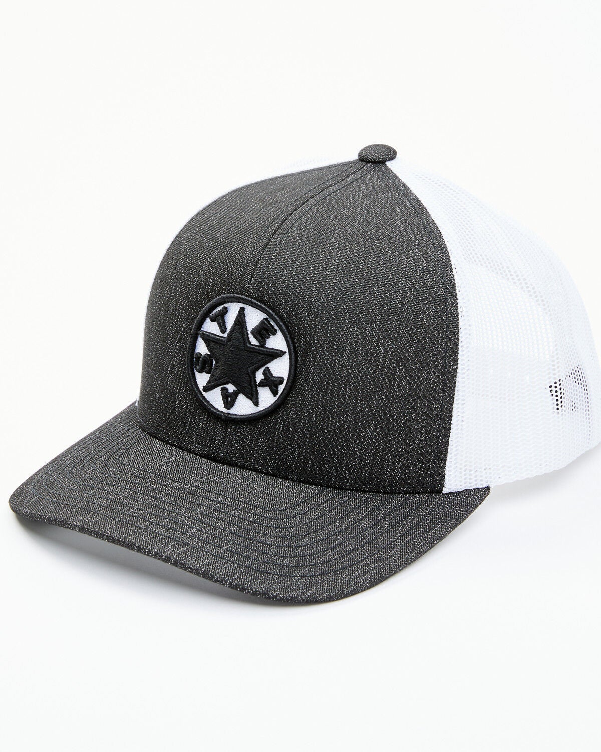 Image #1 - Oil Field Hats Men's Heather Texas Star Patch Mesh-Back Ball Cap, Black, hi-res