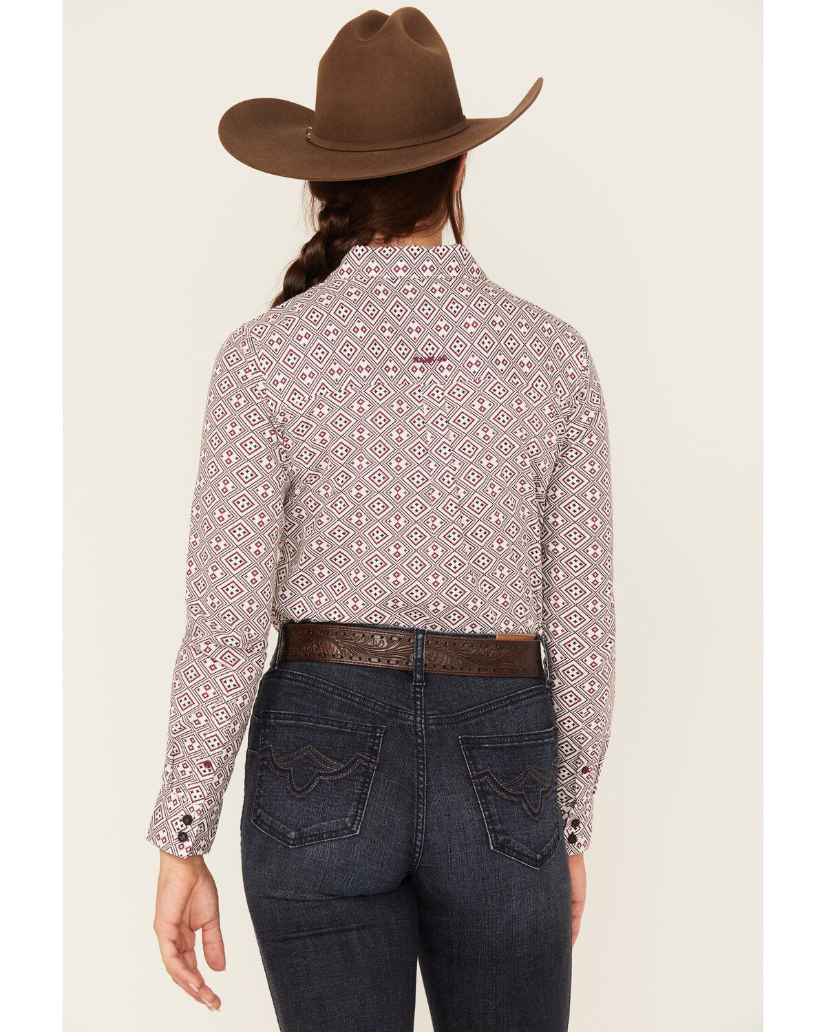 Image #4 - RANK 45&reg; Women's Geo Print Long Sleeve Button-Down Stretch Riding Shirt, , hi-res