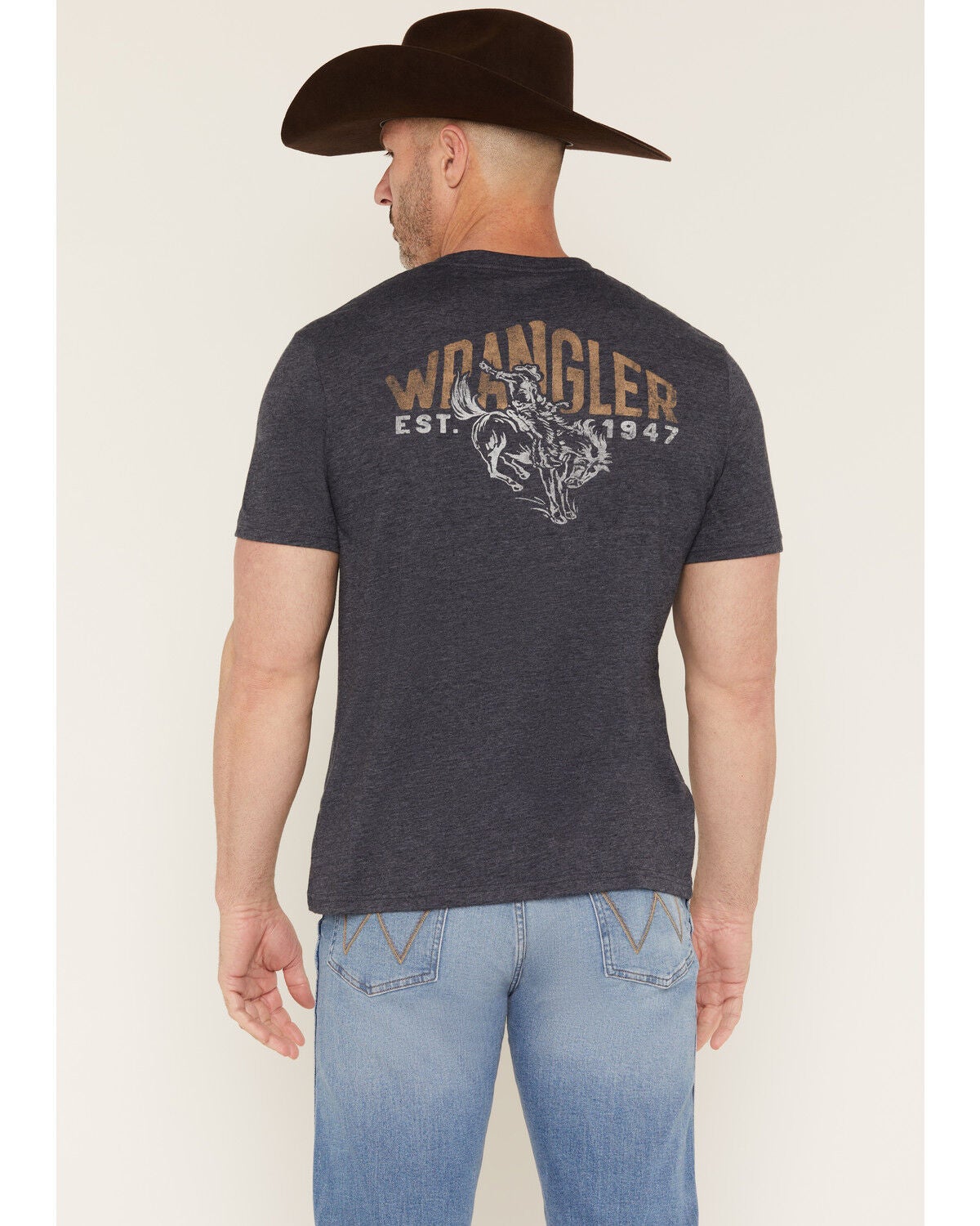 Image #4 - Wrangler Men's Cowboy Short Sleeve Graphic T-Shirt, Navy, hi-res
