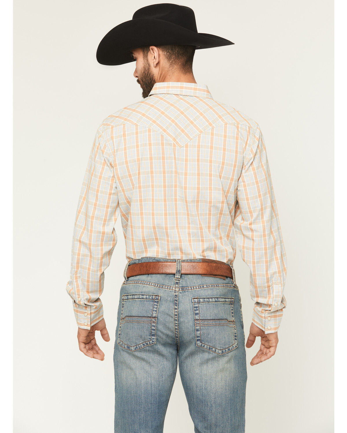Image #4 - Cody James Men's Tanhue Plaid Print Long Sleeve Snap Western Shirt - Tall, Sand, hi-res