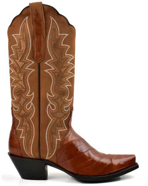 Image #2 - Dan Post Women's Eel Peanut Exotic Western Boot - Snip Toe , Brown, hi-res