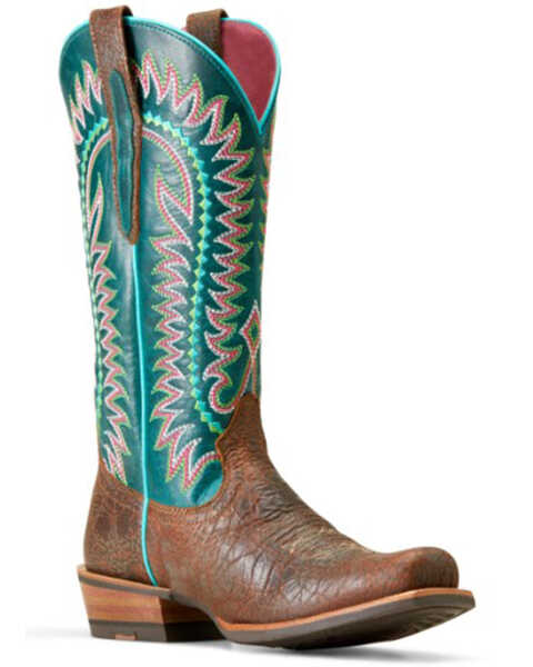 Image #1 - Ariat Women's Derby Monroe Western Boots - Square Toe , Brown, hi-res