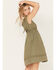 Image #4 - Cleo + Wolf Women's Solid A-Line Mini Dress, Olive, hi-res