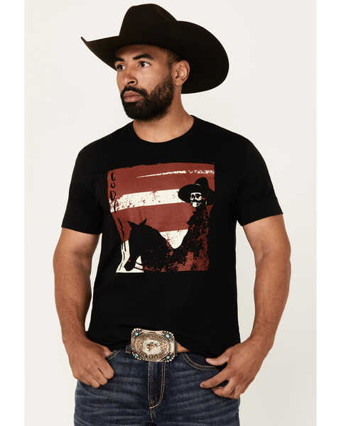 Cody James Men's Cowboy Skeleton Short Sleeve Graphic T-Shirt , Black, hi-res