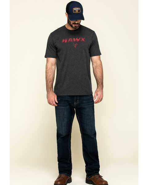 Image #6 - Hawx Men's Gray Back Logo Graphic Work T-Shirt , Charcoal, hi-res