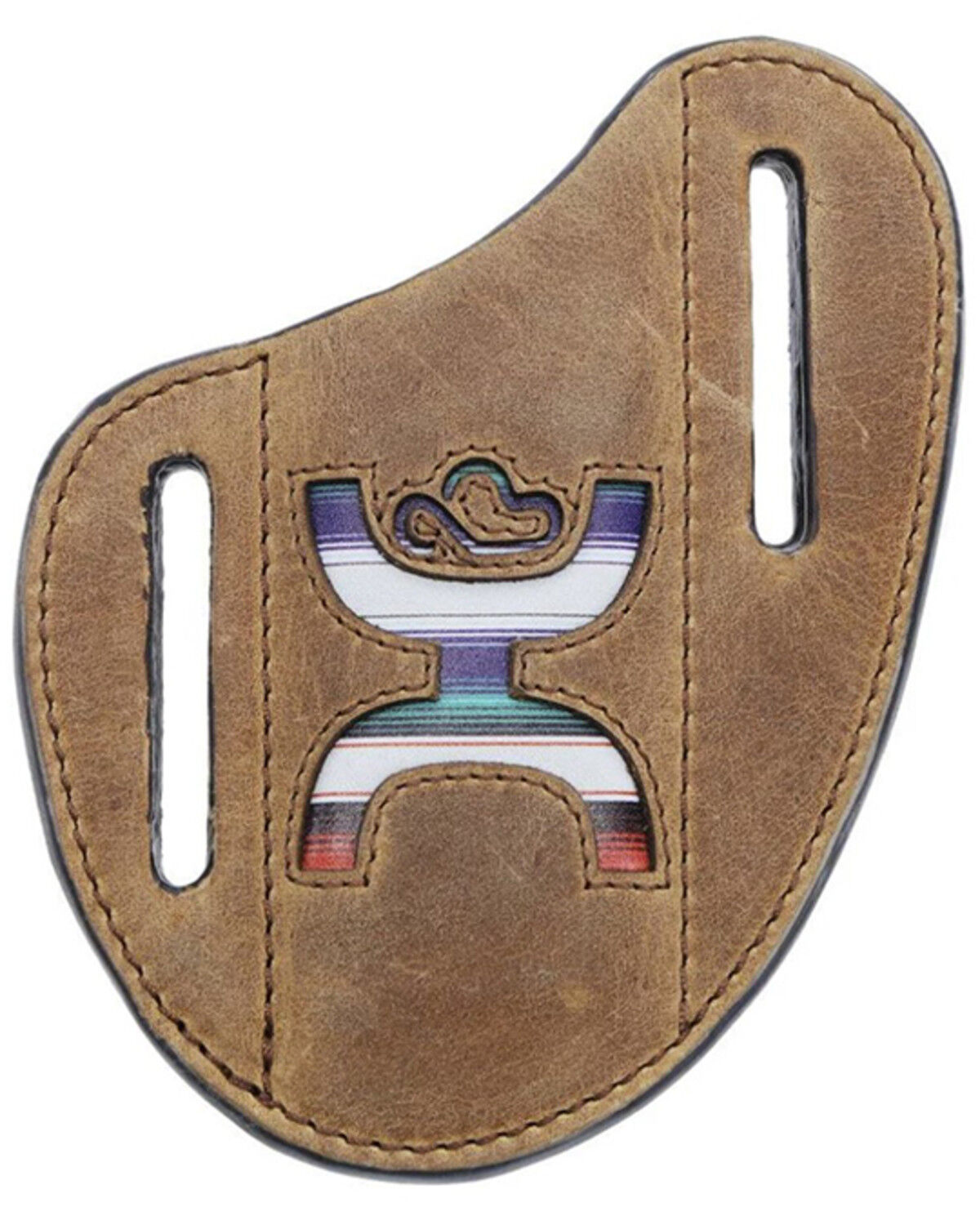 Image #1 - Hooey Original Serape Logo Pancake Knife Sheath, Brown, hi-res