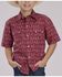 Image #1 - Roper Boys' Desert Print Short Sleeve Pearl Snap Western Shirt, Red, hi-res