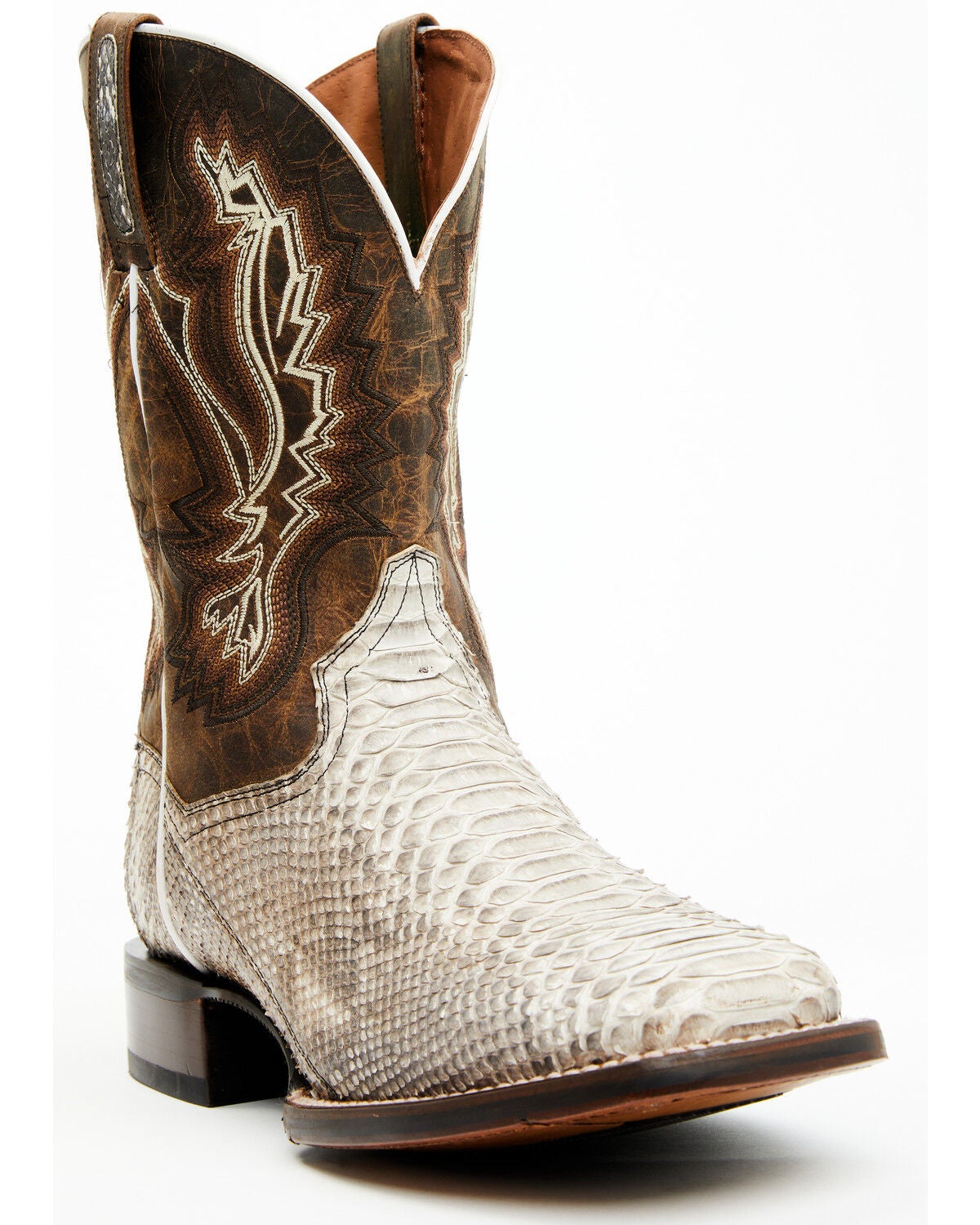 Dan Post Men's Brutus Exotic Python Western Performance Boots - Broad Square Toe, Natural, hi-res