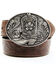 Shyanne Girls' Embossed Floral Boot Belt , Brown, hi-res