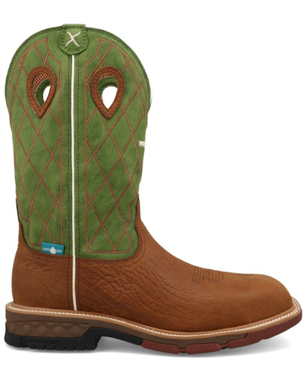 Image #2 - Twisted X Men's 12" Western Work Boots - Composite Toe, Green, hi-res