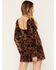 Image #4 - Cleo + Wolf Women's Floral Print Ruffle Long Sleeve Mini Dress, Brown, hi-res