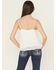 Image #4 - Miss Me Women's Eyelet Sleeveless Button-Down Ruffle Tank Top, Cream, hi-res