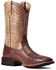 Image #1 - Ariat Men's Smooth Quill Ostrich Night Life Ultra Exotic Western Boot - Broad Square Toe , Brown, hi-res