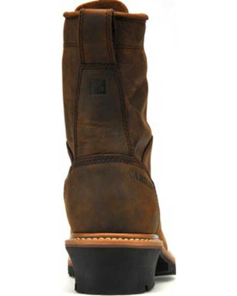Image #7 - Carolina Men's 8" Waterproof Lace-to-Toe Logger Boots - Round Toe, Brown, hi-res