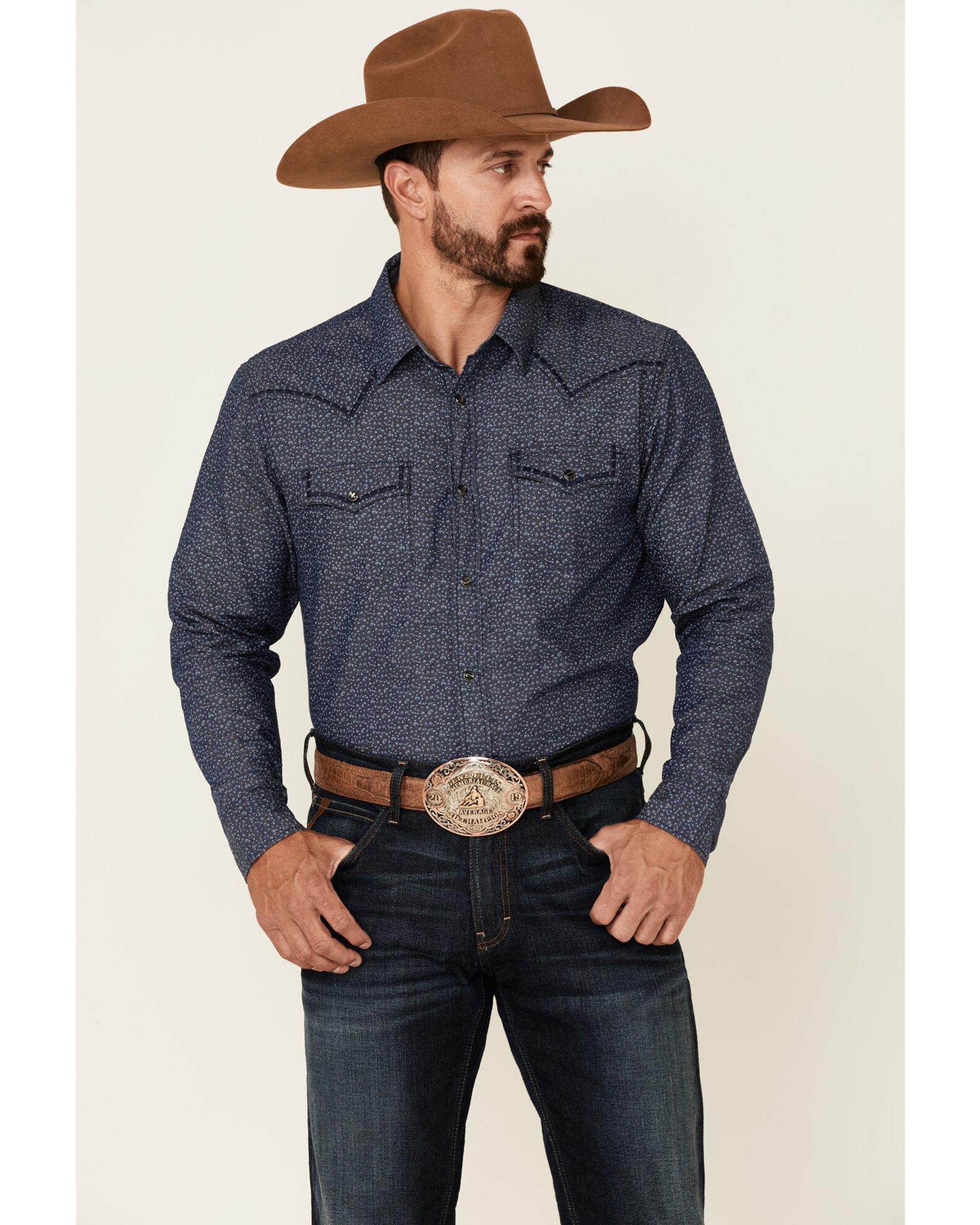 Cody James Men s Sound Washed Floral Print Long Sleeve Pearl Snap
