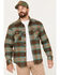 Image #1 - Brixton Men's Bowery Plaid Print Long Sleeve Button-Down Flannel Shirt, Olive, hi-res