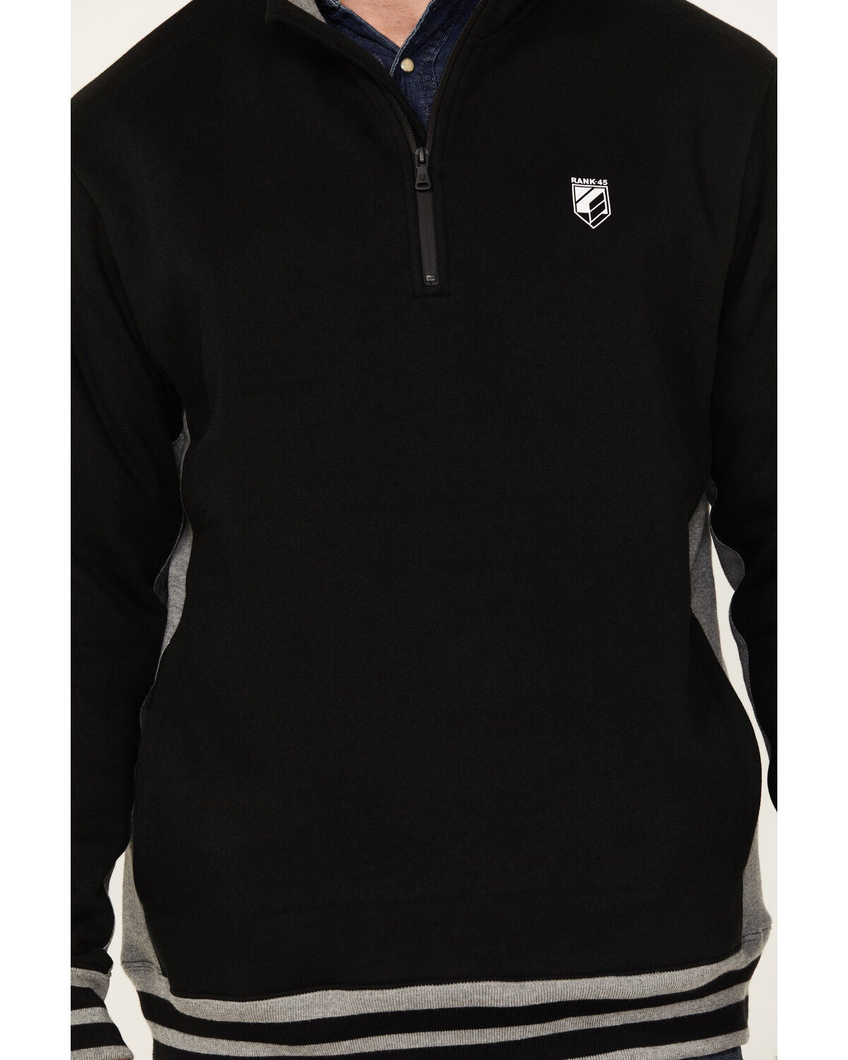Image #3 - RANK 45&reg; Men's Bring it 1/4 Zip Pullover, Black, hi-res
