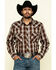 Wrangler Men's Fashion Snap Brown Large Plaid Long Sleeve Western Shirt , Brown, hi-res