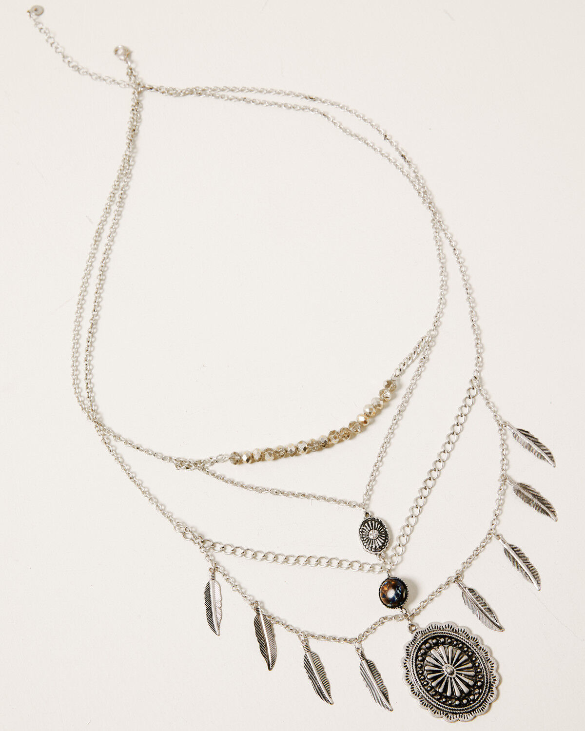 Image #2 - Shyanne Women's Claire Multi-Layered Concho Necklace, Silver, hi-res