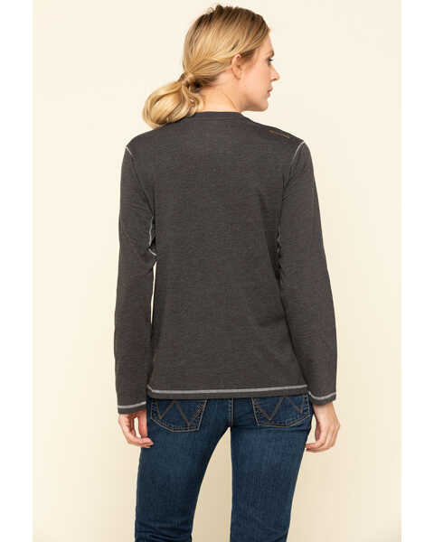 Image #2 - Ariat Women's Charcoal Heather Rebar Logo Long Sleeve Work Shirt, Charcoal, hi-res